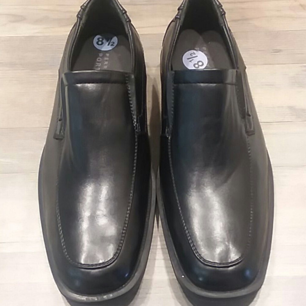 Perry Ellis portfolio Men Leather Oxford Office Church y2k Formal Shoes Size 8.5